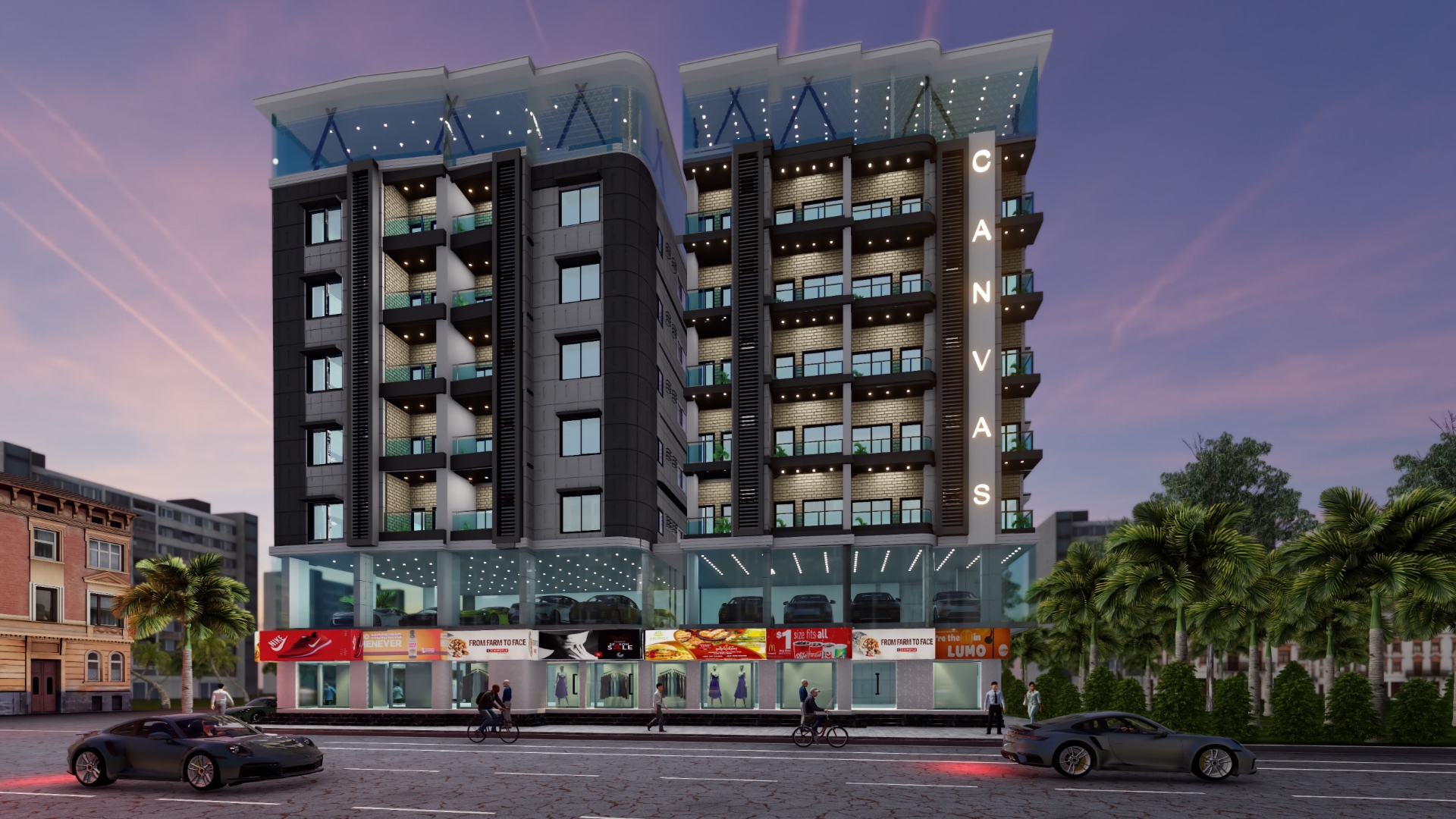 The Canvas — twin-tower residential block